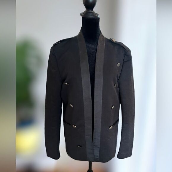 ASOS Premium Military Button Textured Blazer Suit Jacket Size 36R - Picture 13 of 16